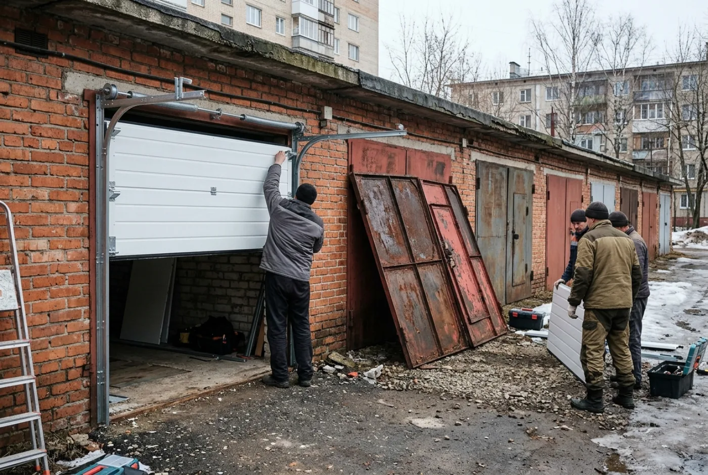 Замена гаражных ворот в Нижнекамске